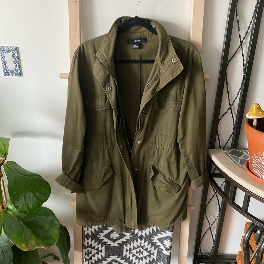 Forever 21 Olive Green Cargo Jacket